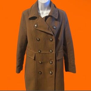 Brown H&M thigh length trench coat double-breasted button front Women’s 8/Medium